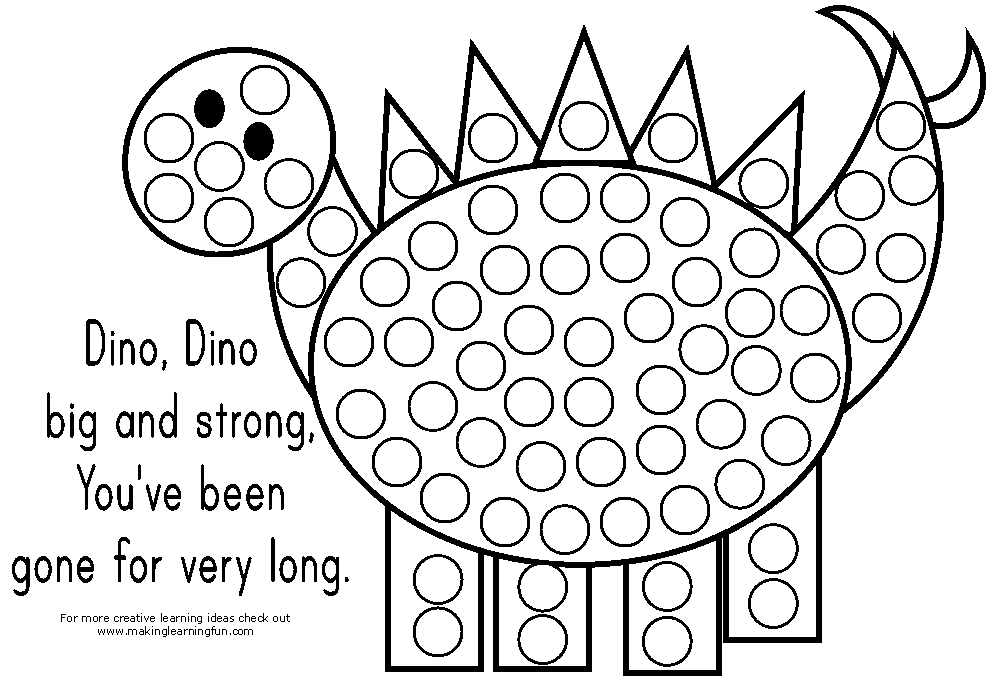 Dot Art Printables Dinosaur