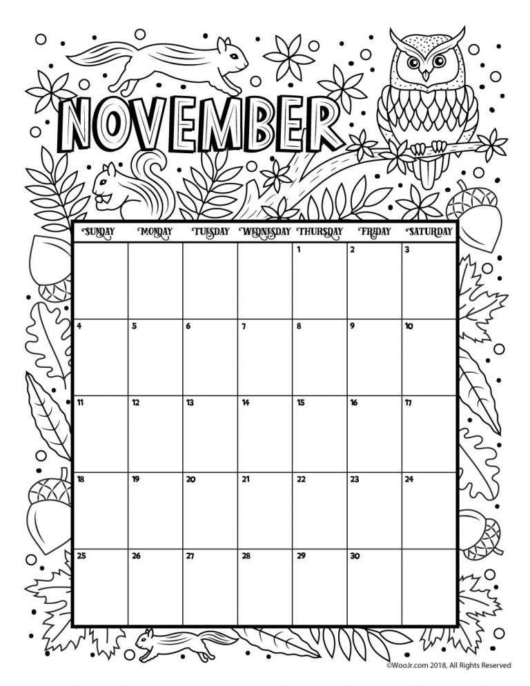 November Coloring Pages For Kids