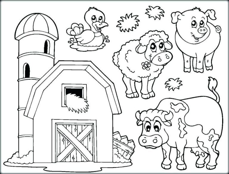 Farm Coloring Pages Easy