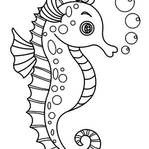 Simple Seahorse Coloring Page