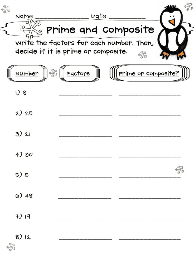 Prime And Composite Numbers Worksheet For Grade 6