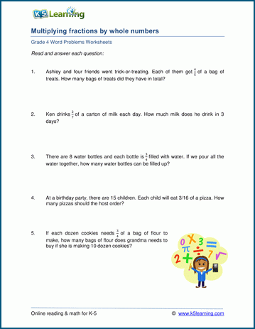 Multiplication Worksheets Grade 4 Word Problems