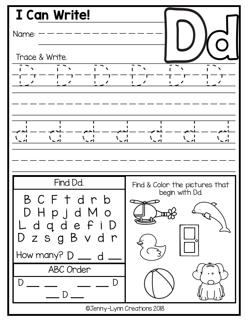 Abc Worksheets For Kindergarten