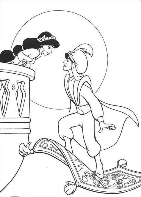 Jasmine Coloring Pages Aladdin