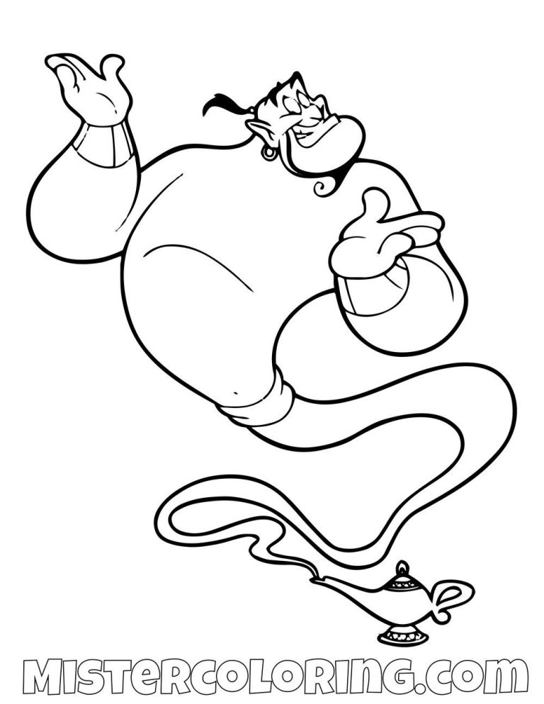 Aladdin Coloring Pages Genie
