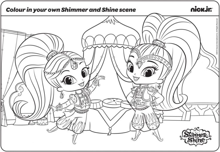 Shimmer And Shine Colouring Pages Free