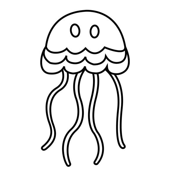 Easy Jellyfish Coloring Page