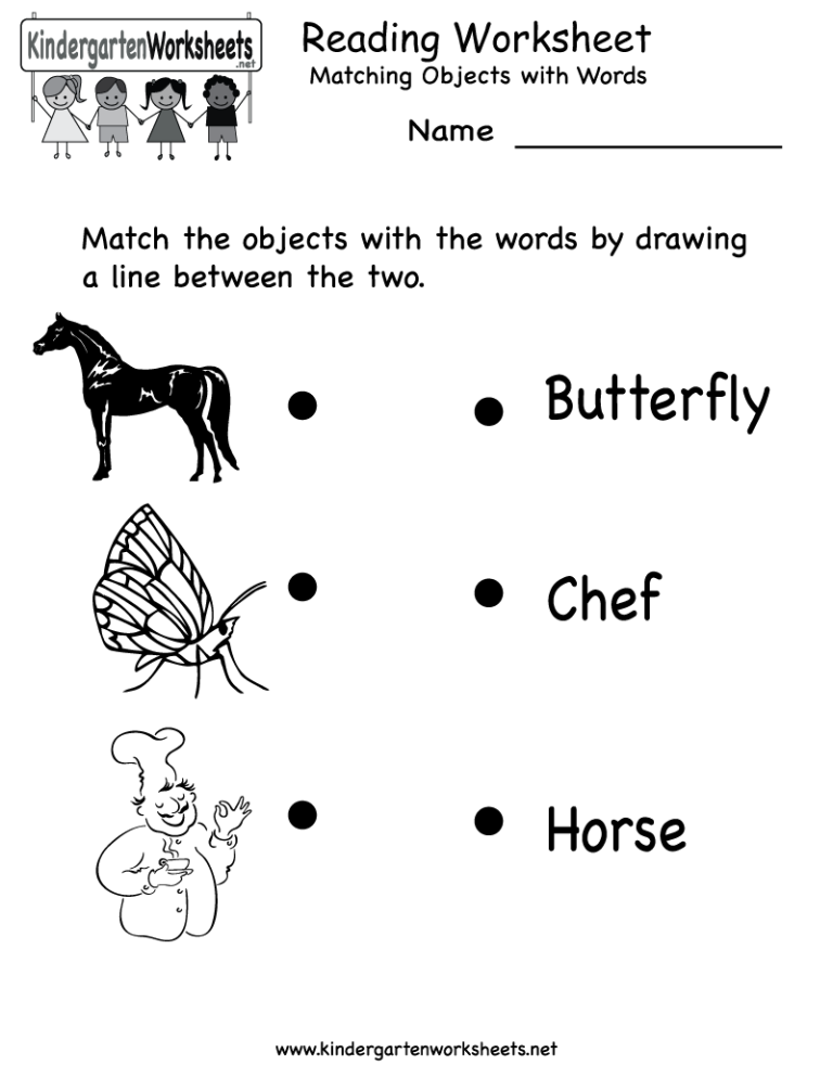 Free English Worksheets For Kindergarten