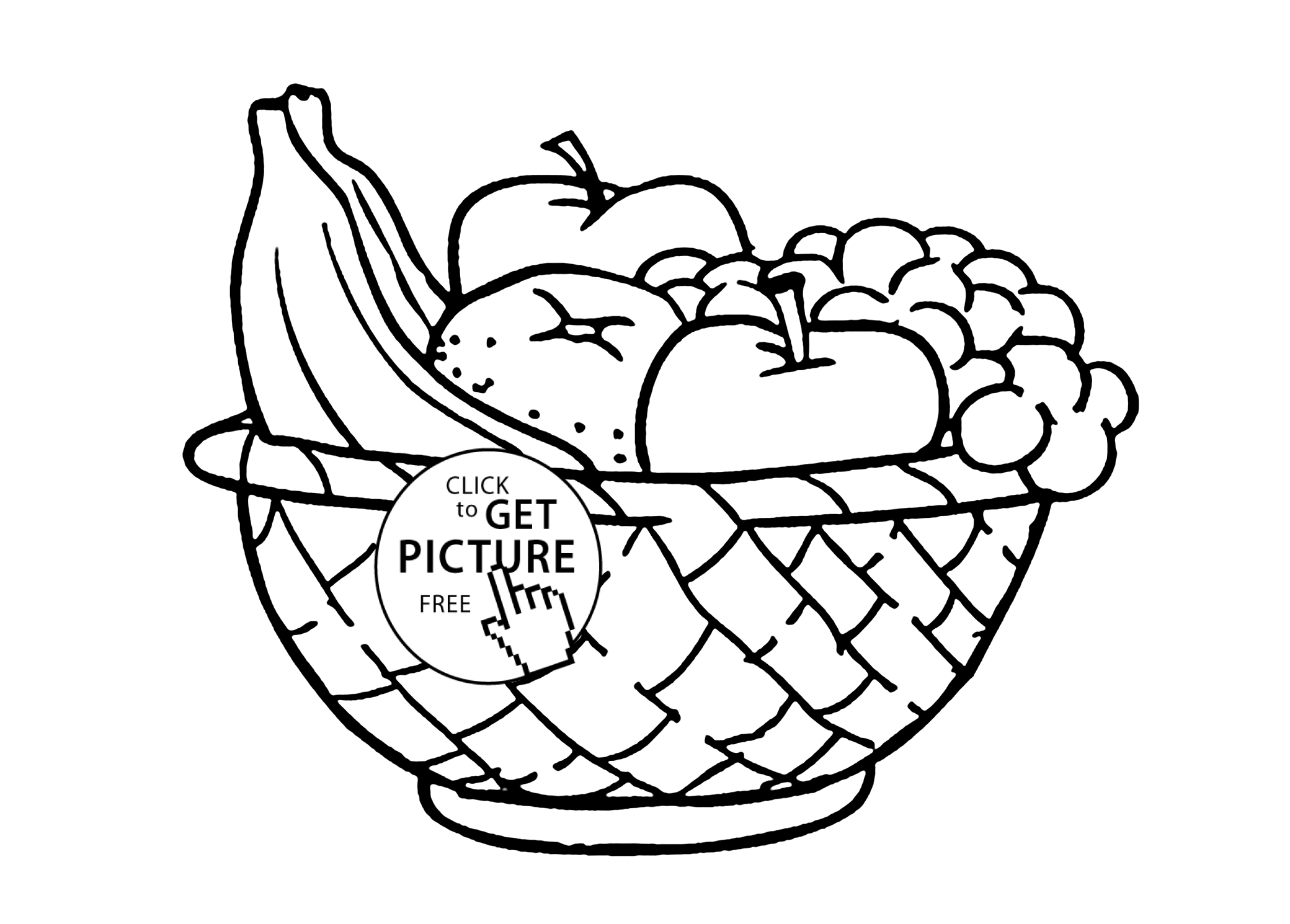 Fruit Basket Pictures For Colouring