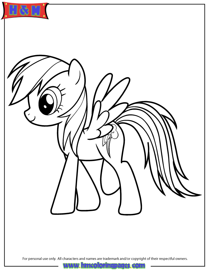 Little Pony Coloring Pages Rainbow Dash