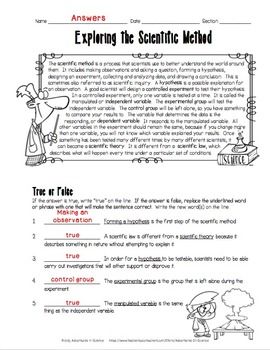 Scientific Method Worksheet Answers