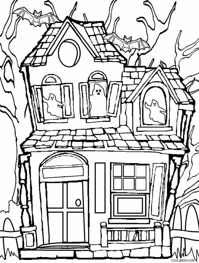 Haunted House Coloring Pages Printables