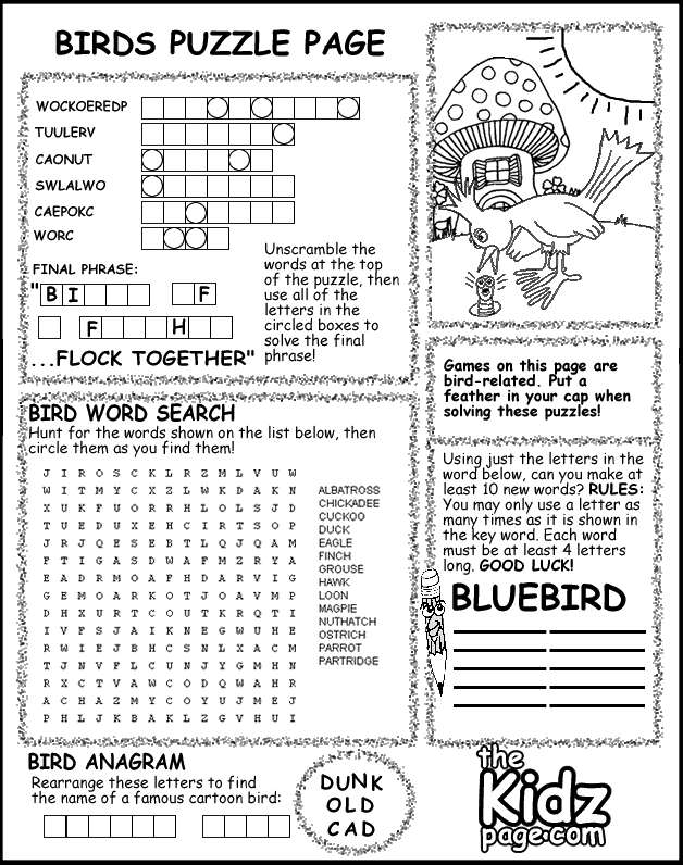Activity Sheets For Elementary Students