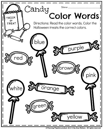 Kinder Worksheets Color