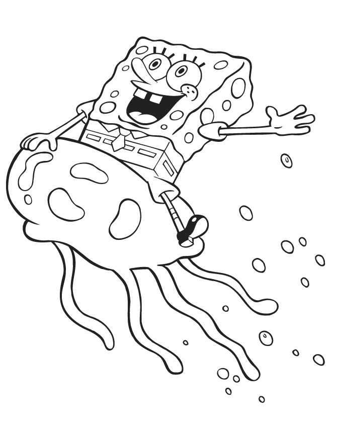 Spongebob Jellyfish Coloring Pages