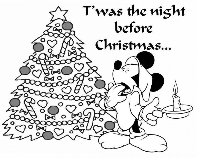 Mickey Mouse Free Printable Christmas Coloring Pages