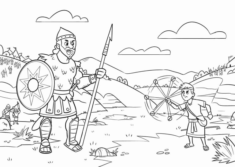 David And Goliath Coloring Page Pdf