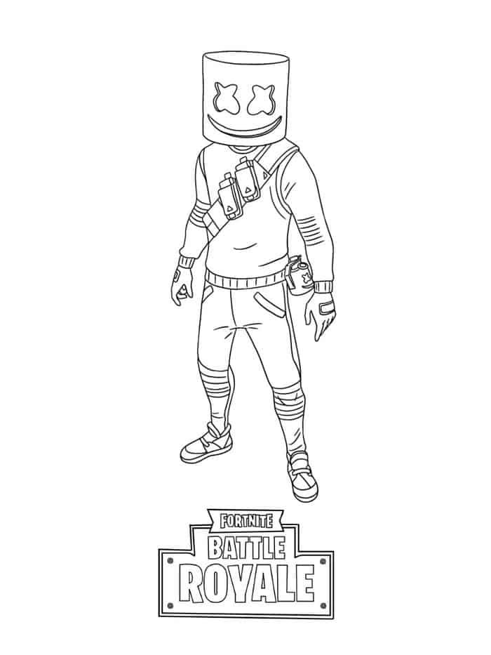 Fortnite Colouring Pages Marshmello