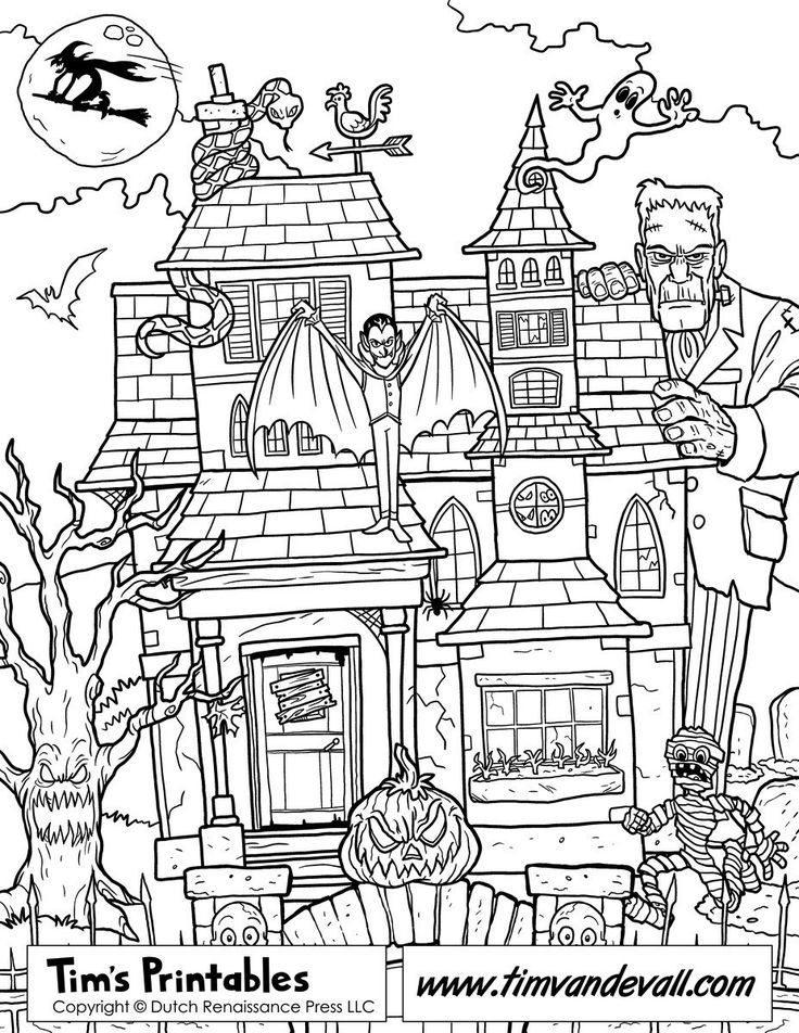 Spooky Halloween Coloring Pages Printable