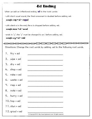 Ed Spelling Rules Worksheets