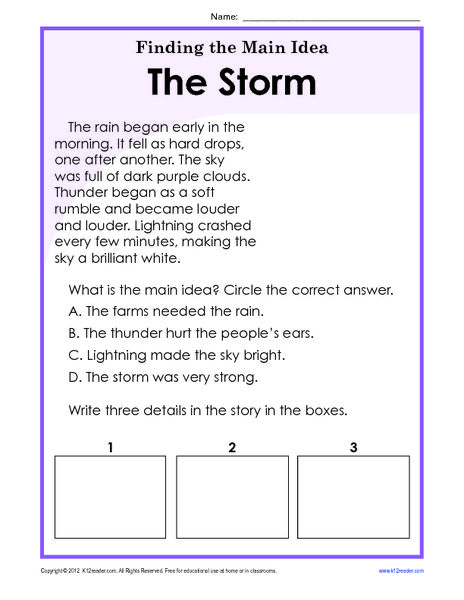 Finding The Main Idea Worksheets 3rd Grade