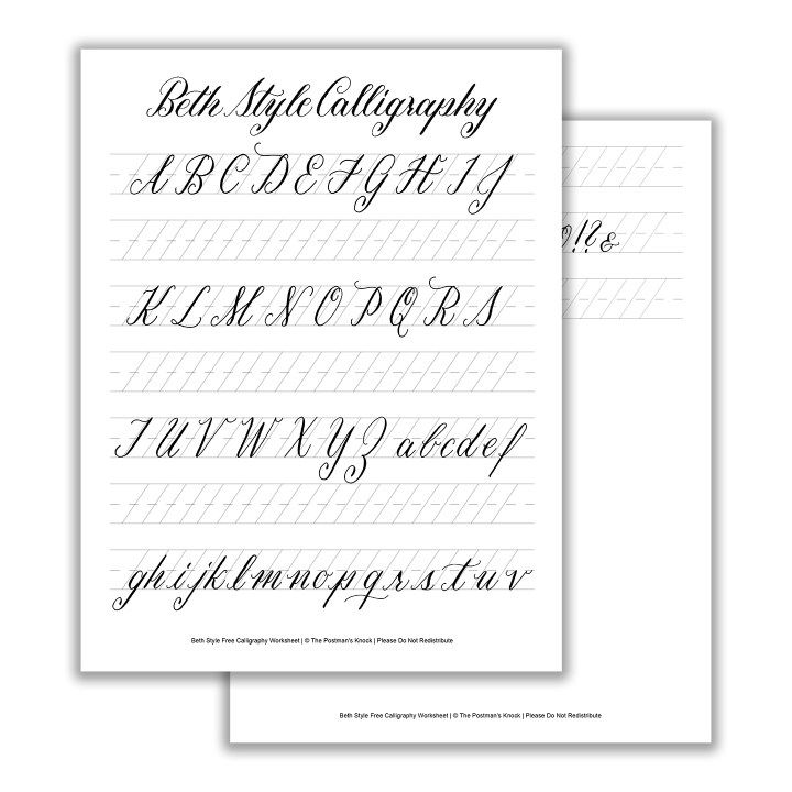 Free Calligraphy Worksheets