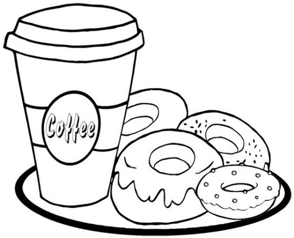 Donut Coloring Page Printable