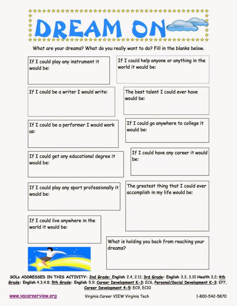 Career Exploration Worksheets Printable For Elementary Students