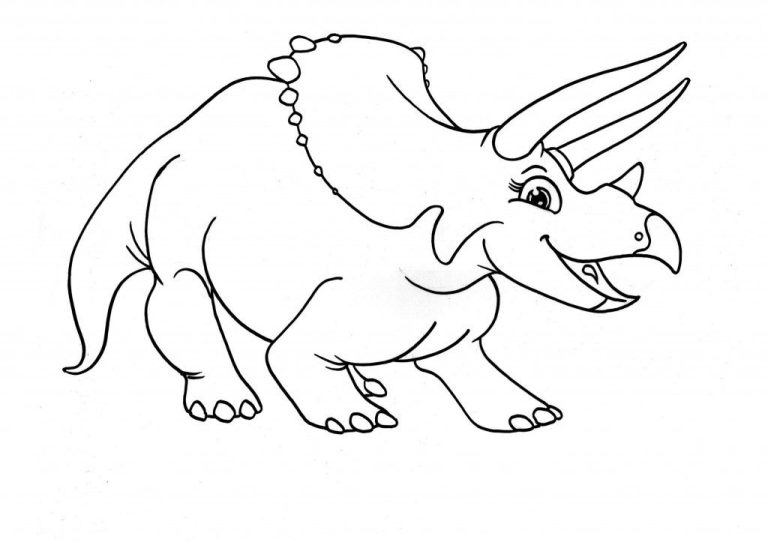 Triceratops Coloring Page Simple