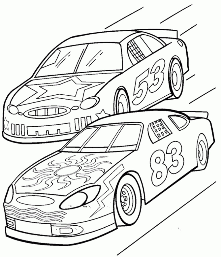 Race Car Coloring Pages For Boys
