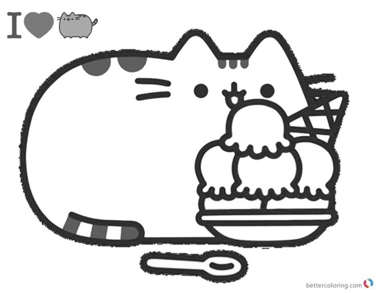 Pusheen Colouring Pages Easy