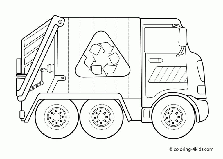 Garbage Truck Coloring Page Printable