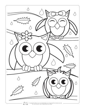 Owl Coloring Pages Fall