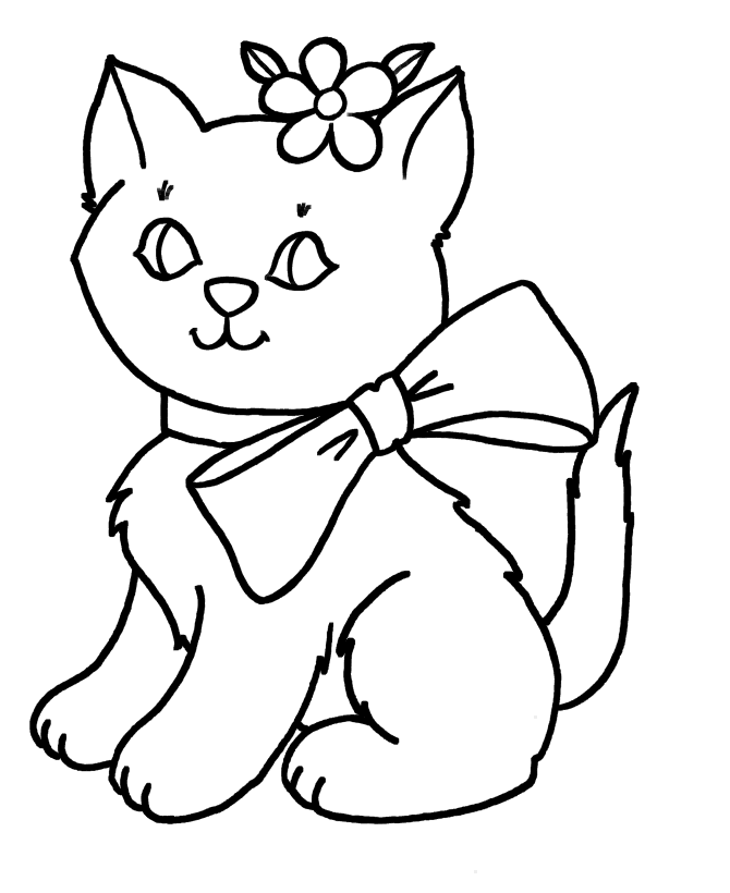 Cat Coloring Pages Easy