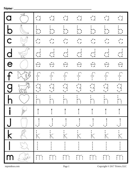 Free Printable Preschool Worksheets Tracing Letters Lowercase