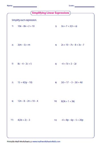 Simplifying Rational Expressions Worksheet