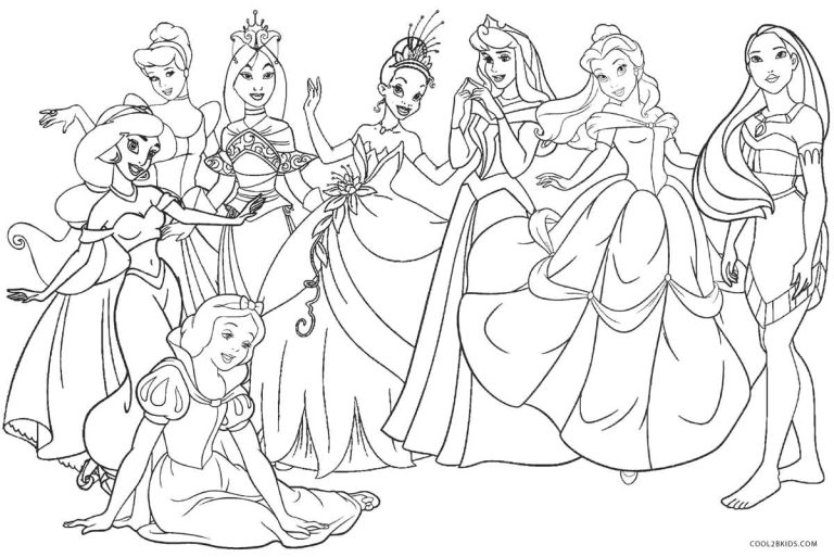 Princess Pictures To Color And Print