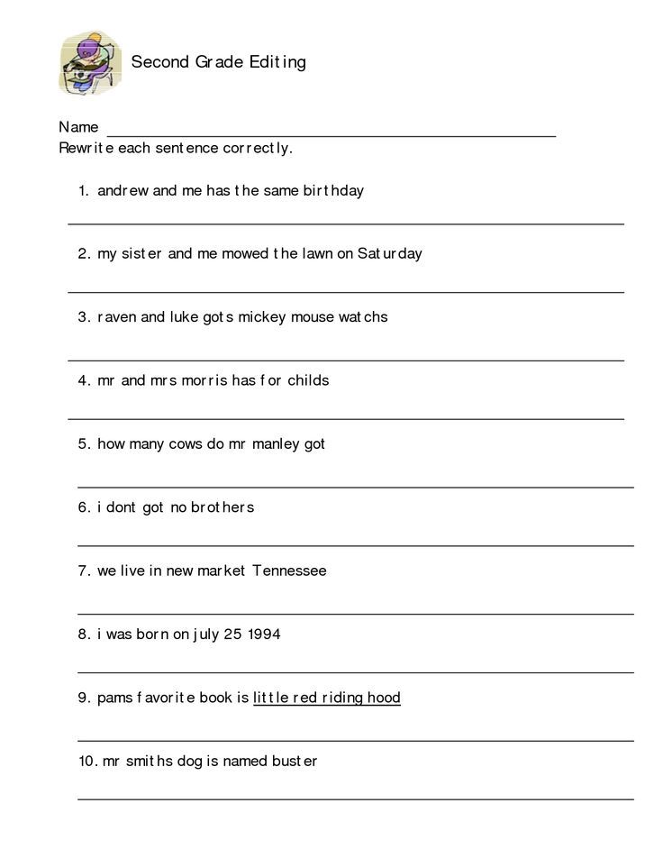 Sentence Correction Worksheets For 5th Grade