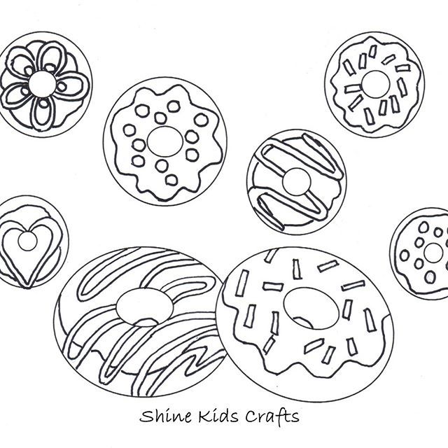Donut Coloring Page Free