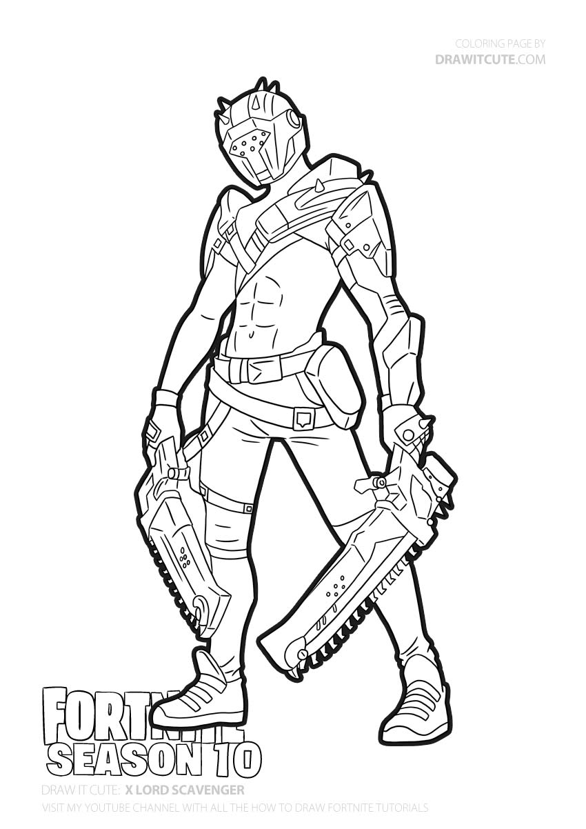 Fortnite Skins Coloring Pages Season X