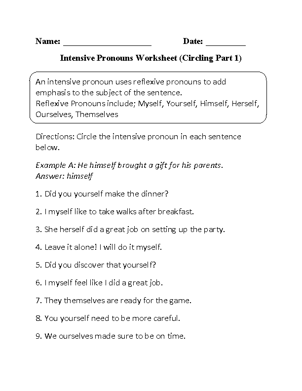 Object Pronouns Worksheet For Grade 2