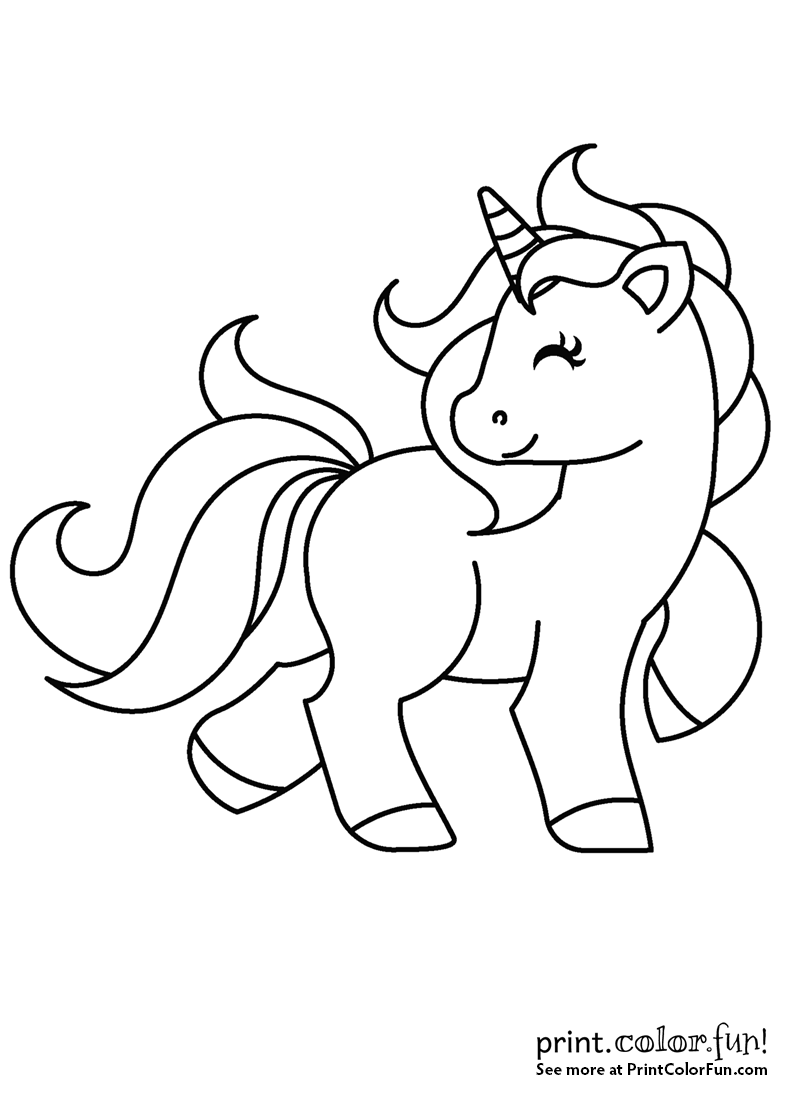 Unicorn Coloring Pages Cute