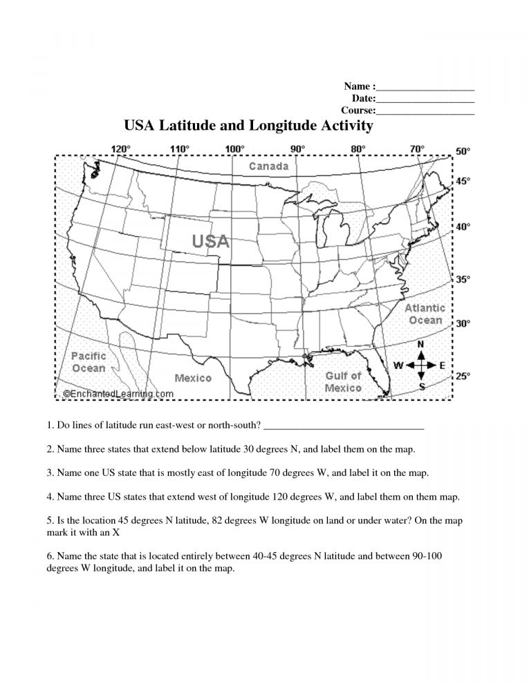 Latitude And Longitude Worksheets For 5th Grade