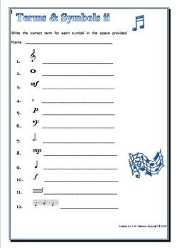 Music Theory Worksheets