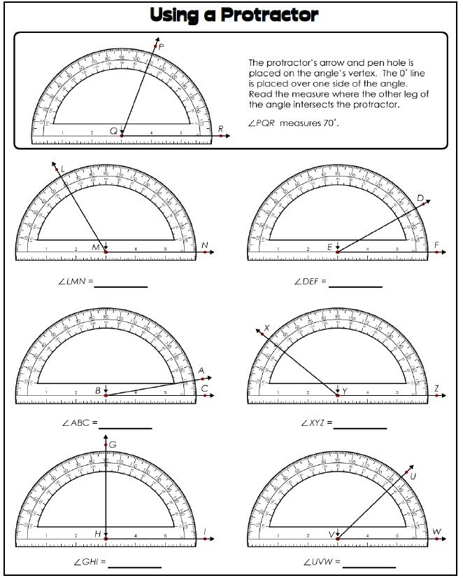 Measuring Angles With A Protractor Worksheet