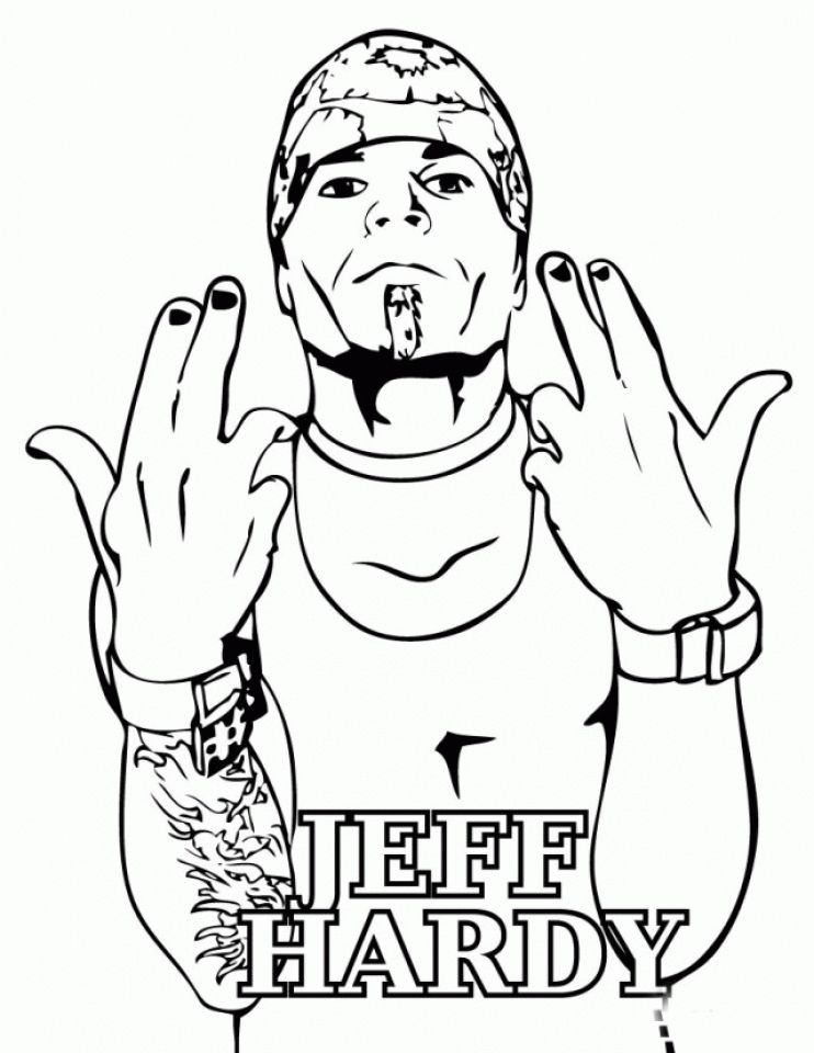 Wwe Coloring Pages Jeff Hardy