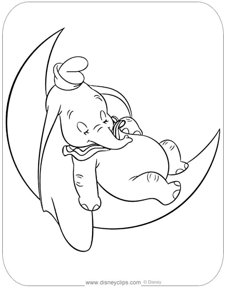 Easy Dumbo Coloring Pages