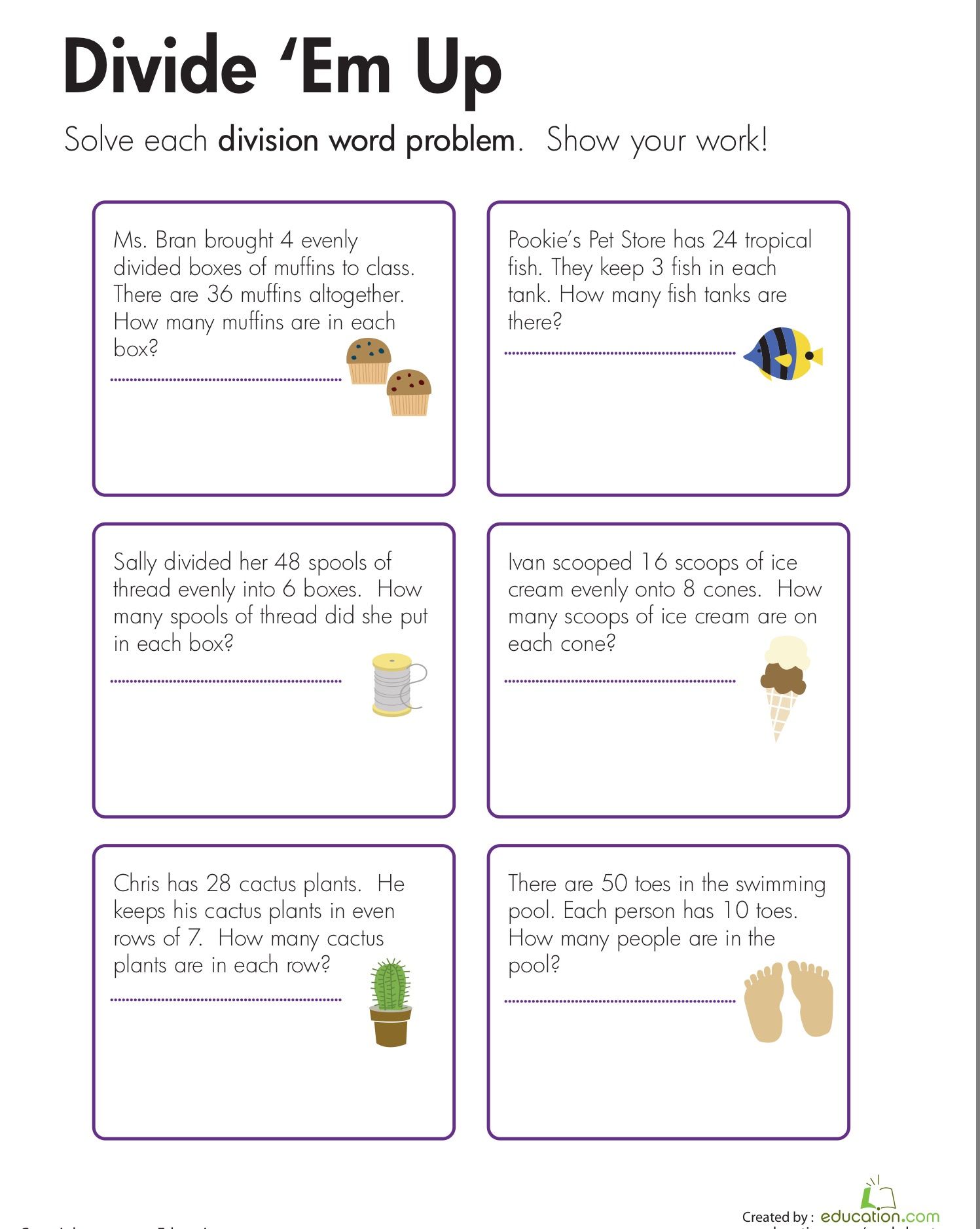 3rd Grade Division Word Problems