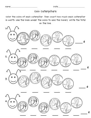 Counting Coins Worksheets Pdf
