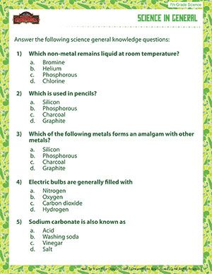 Science Worksheets For Grade 7 With Answers